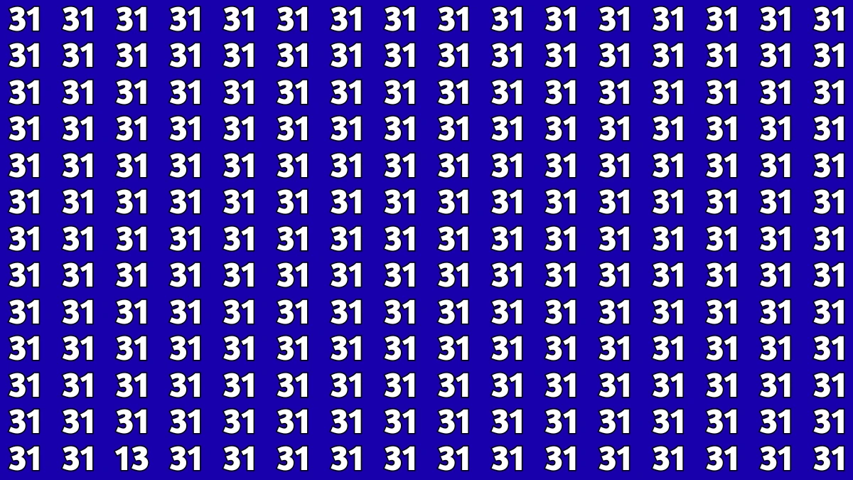 Observation Find it Out: Within 5 Seconds Spot The Number 13 among 31