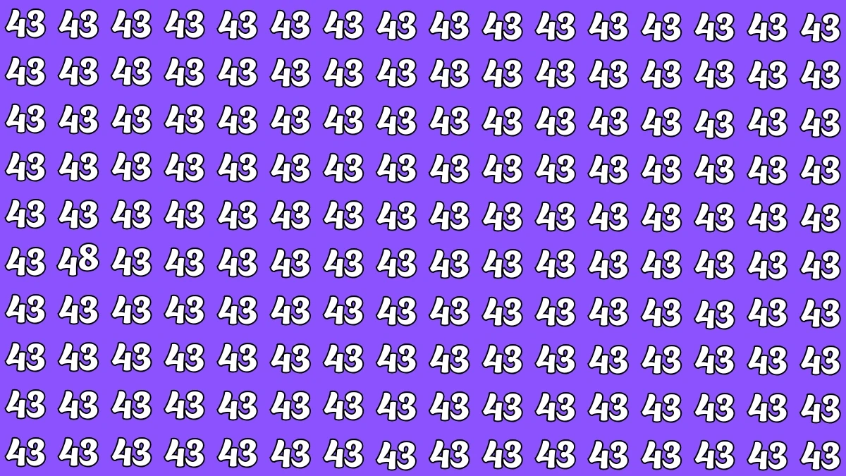 Observation Find it Out: Within 5 Seconds Spot The Number 48 among 43