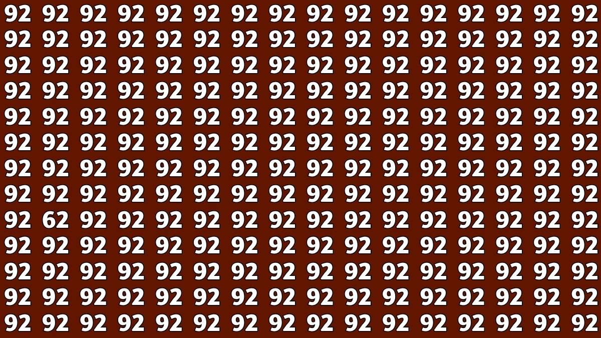 Observation Find it Out: Within 5 Seconds Spot The Number 62 among 92