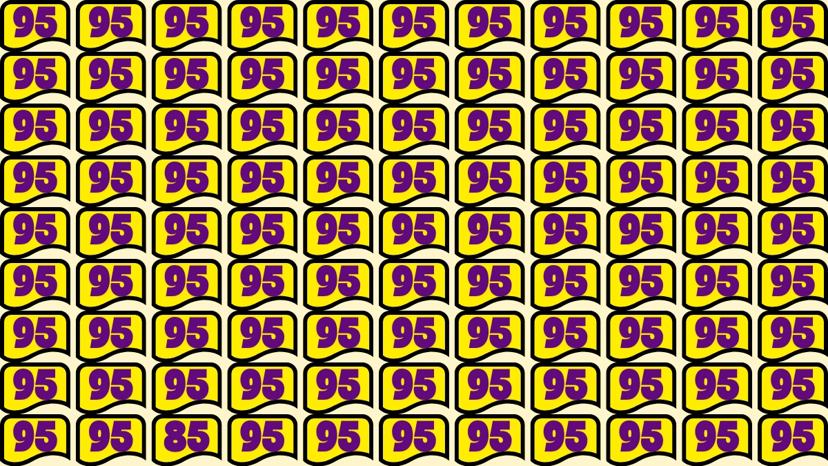 Observation Find it Out: Within 5 Seconds Spot The Number 85 among 95