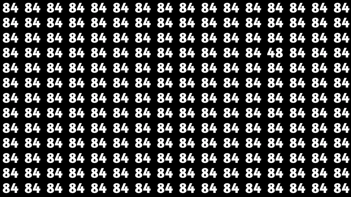 Observation Find it Out: Within 6 Seconds Spot The Number 48 among 84