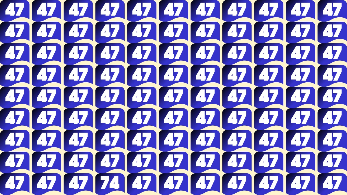 Observation Find it Out: Within 7 Seconds Spot The Number 74 among 47