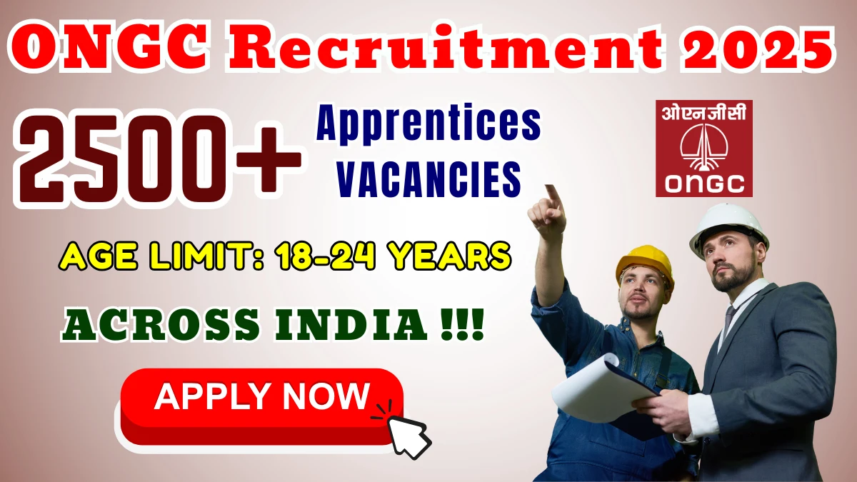 ONGC Apprentices Recruitment 2025 - Apply Online for 2623 Posts