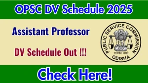 OPSC Assistant Professor DV Schedule 2025: Check Document Verification Date @ opsc.gov.in OPSC Assistant Professor DV Schedule 2025: Check Document Verification Date @ opsc.gov.in