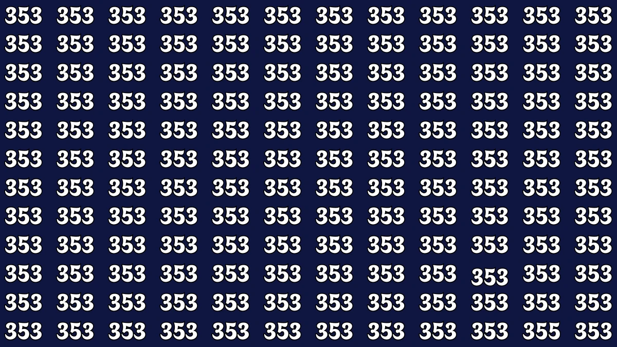 Optical Illusion 7 Seconds Challenge: Only People with Eagle Eyes Can spot the Number 355