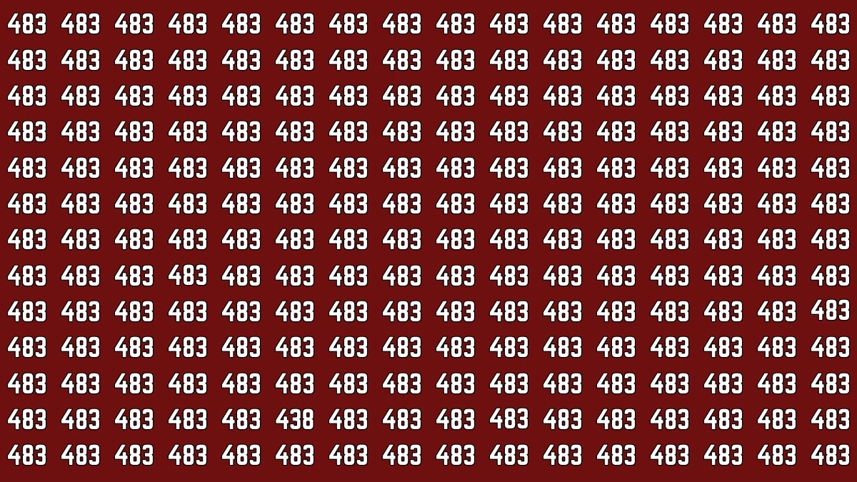 Optical Illusion 7 Seconds Challenge: Only People with Eagle Eyes Can spot the Number 438 among 483