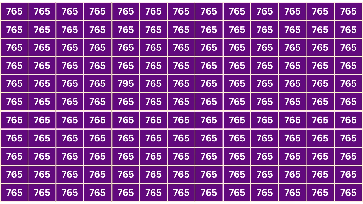 Optical Illusion 7 Seconds Challenge: Only People with Eagle Eyes Can spot the Number 795 among 765