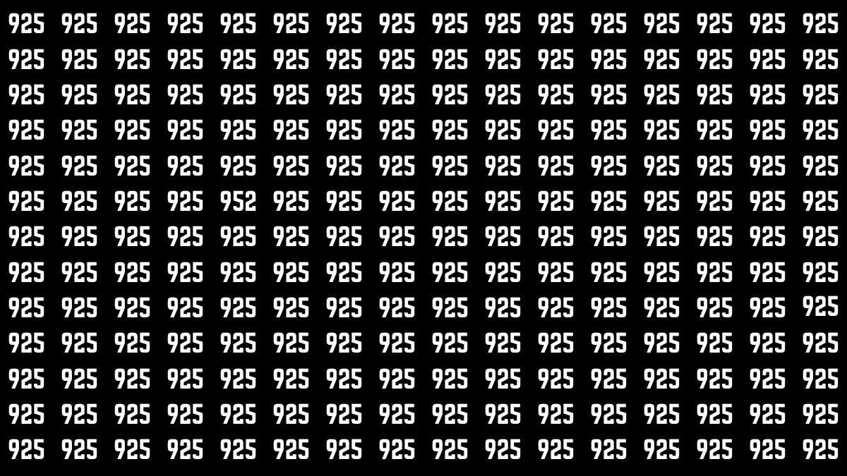 Optical Illusion 7 Seconds Challenge: Only People with Eagle Eyes Can spot the Number 952