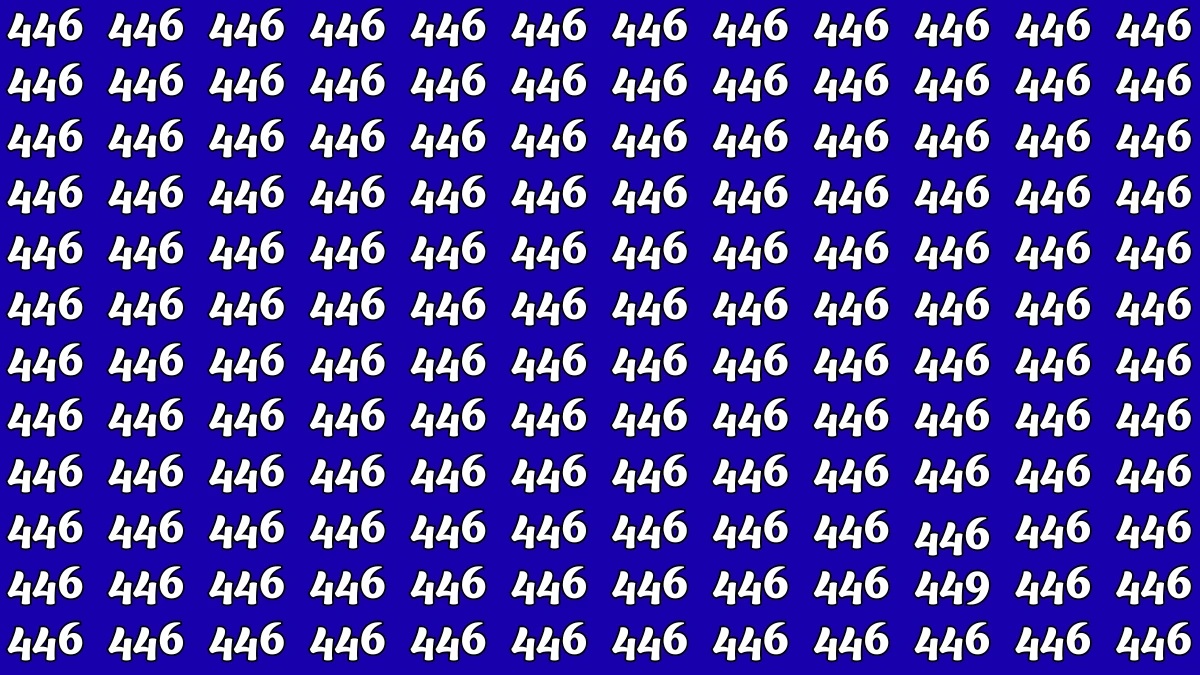 Optical Illusion 9 Seconds Challenge: Only People with Eagle Eyes Can spot the Number 449