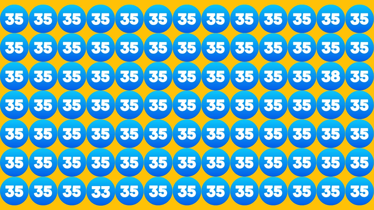 Optical Illusion Eye Test Challenge: Within 5 Seconds Spot The Number 33 and 38 among 35