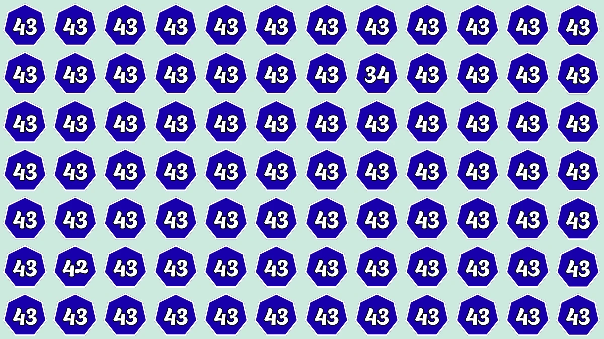 Optical Illusion Eye Test Challenge: Within 7 Seconds Spot The Number 34 and 42 among 43