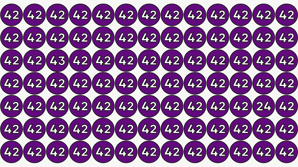Optical Illusion Eye Test Challenge: Within 7 Seconds Spot The Number 43 and 24 among 42