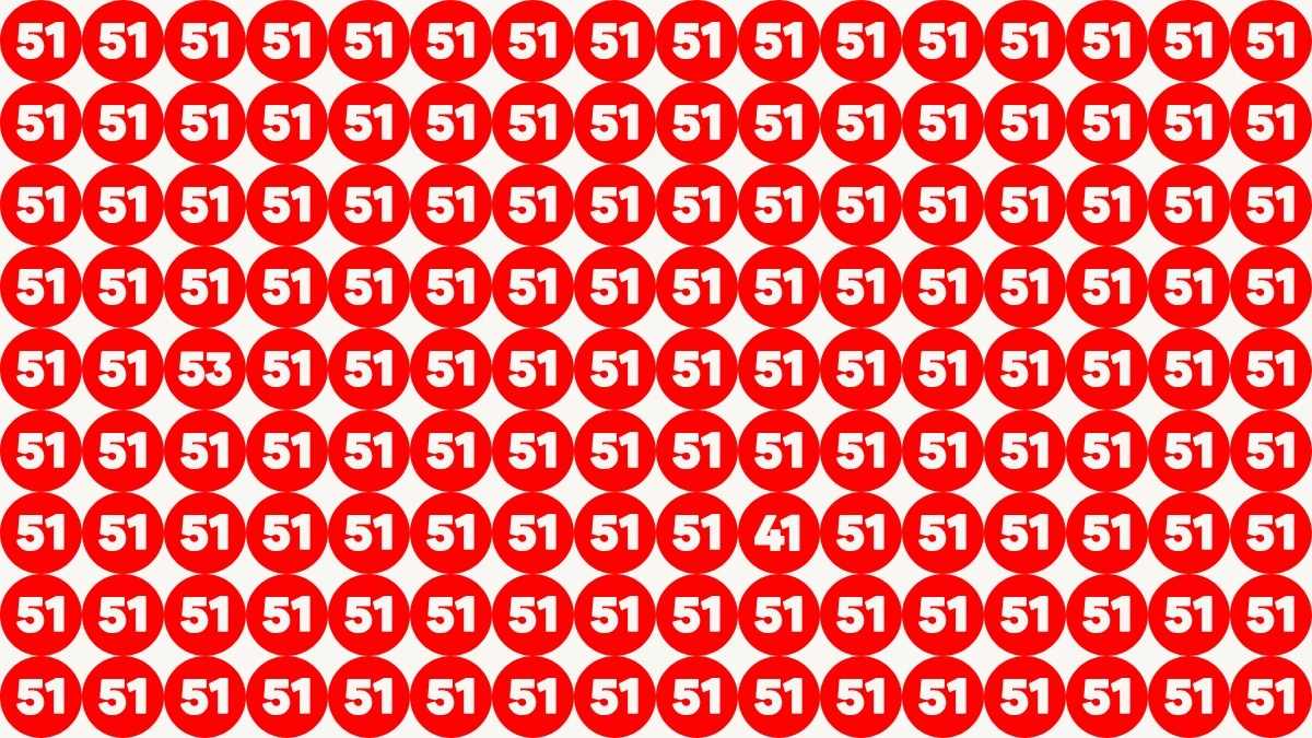 Optical Illusion Eye Test Challenge: Within 7 Seconds Spot The Number 53 and 41 among 51