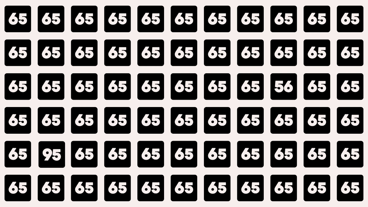 Optical Illusion Eye Test Challenge: Within 7 Seconds Spot The Number 56 and 95 among 65