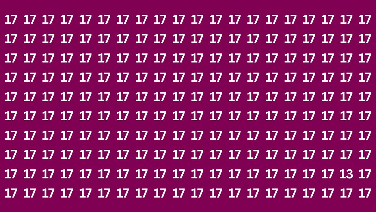 Optical Illusion IQ Test: Are You A Genius? Within 18 Seconds Spot The Number 13 among 17 Optical Illusion IQ Test: Are You A Genius? Within 18 Seconds Spot The Number 13 among 17