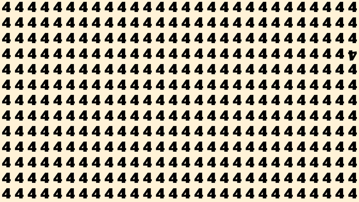 Optical Illusion IQ Test: Are You A Genius? Within 5 Seconds Spot The Inverted 4 among 4s