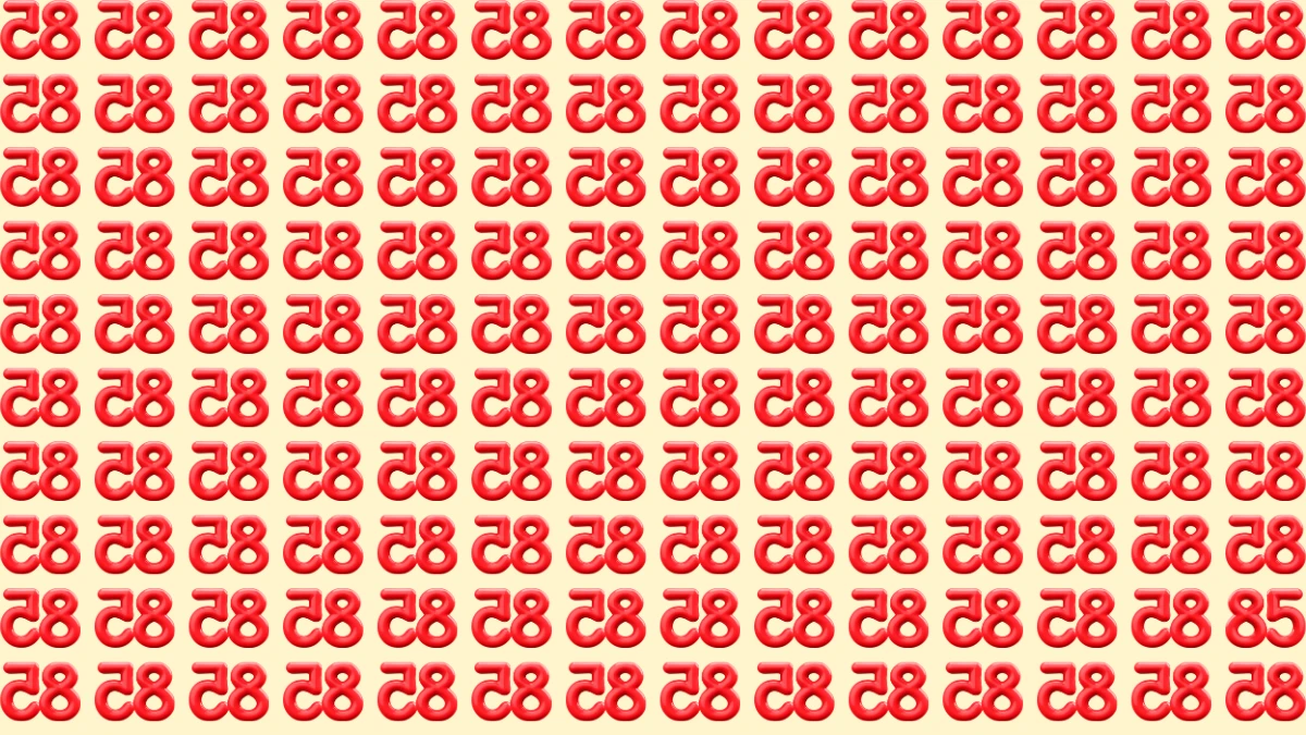 Optical Illusion IQ Test: Are You A Genius? Within 8 Seconds Spot The 85 among Inverted 85