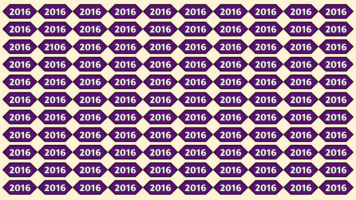 Optical Illusion IQ Test: Can You Spot the Hidden 2106 Among the 2016s in 6 Seconds?