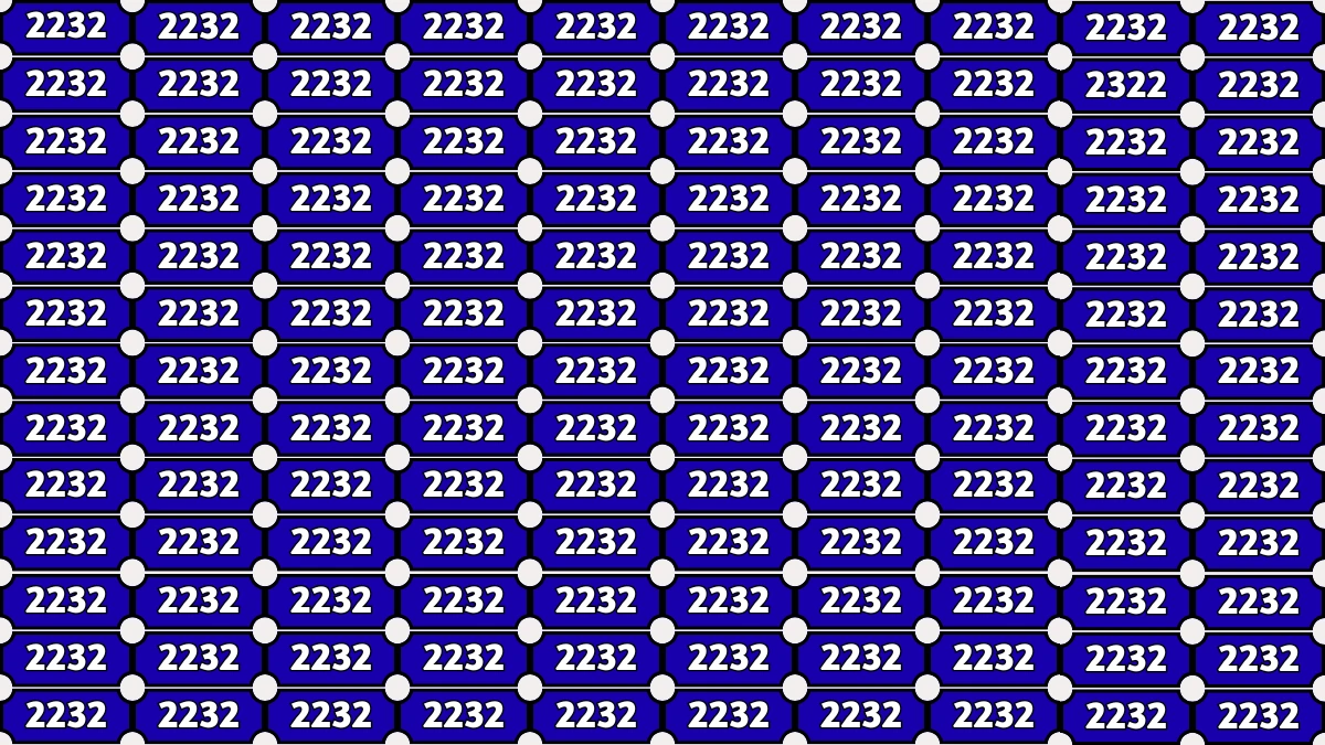 Optical Illusion IQ Test: Can You Spot the Hidden 2322 Among the 2232s in 6 Seconds?