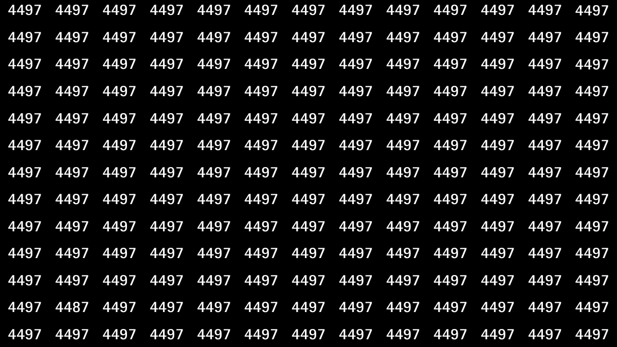 Optical Illusion IQ Test: Can You Spot the Hidden 4487 Among the 4497s in 7 Seconds?