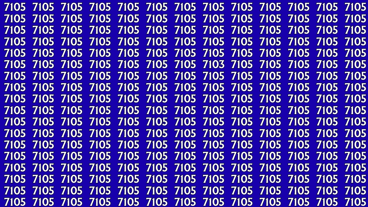 Optical Illusion IQ Test: Can You Spot the Hidden 7103 Among the 7105s in 7 Seconds?