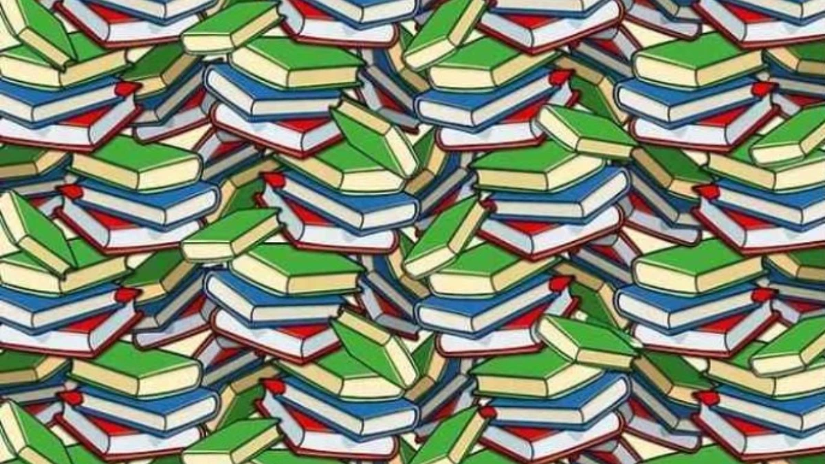 Optical Illusion IQ Test: Can You Spot the Hidden Pencil Among Books In 6 Seconds!