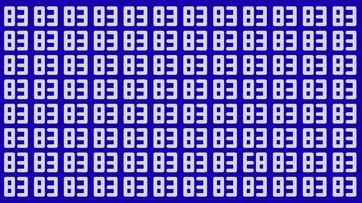 Optical Illusion: Only People with Eagle Eyes Can Spot the Inverted 83 among 83
