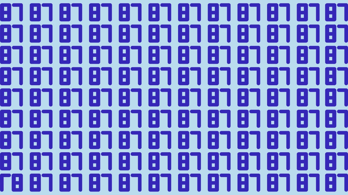 Optical Illusion: Only People with Eagle Eyes Can Spot the Inverted 87 among 87