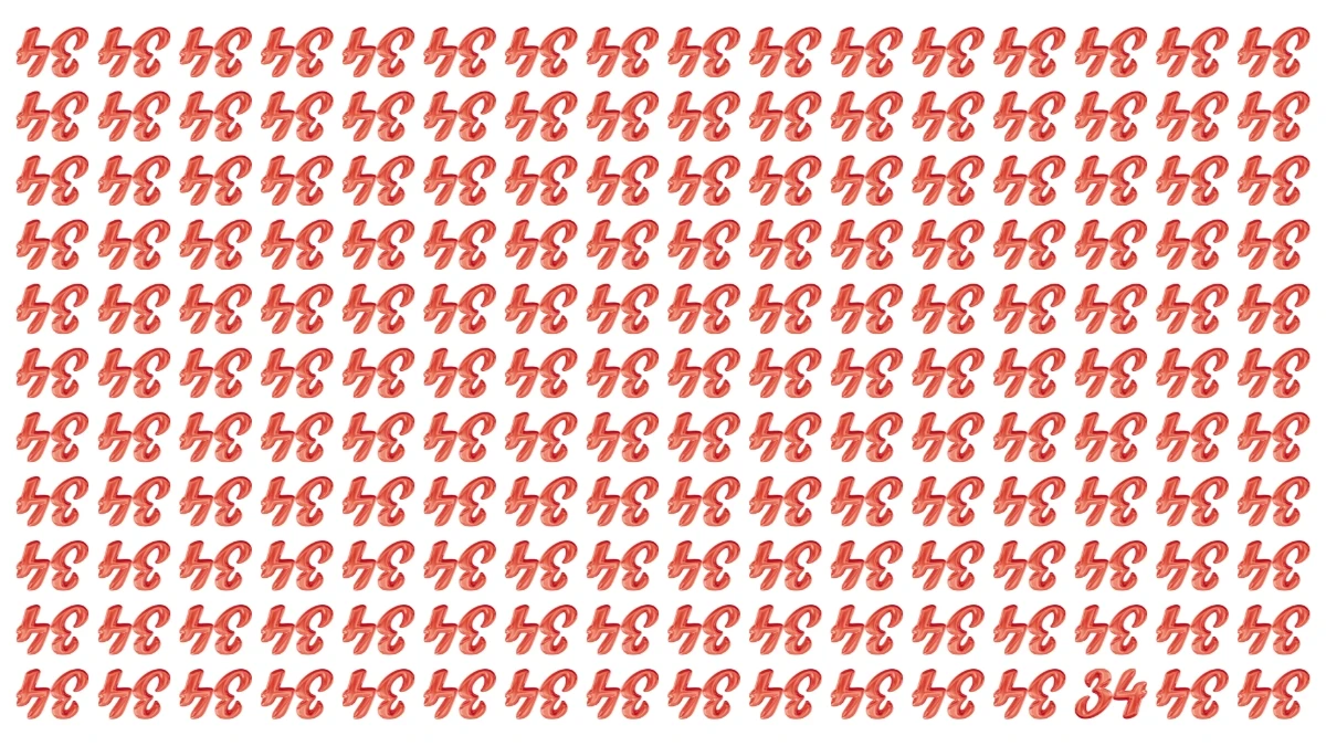 Optical Illusion: Only People with Eagle Eyes Can Spot the Number 34 among Inverted 34 Optical Illusion: Only People with Eagle Eyes Can Spot the Number 34 among Inverted 34