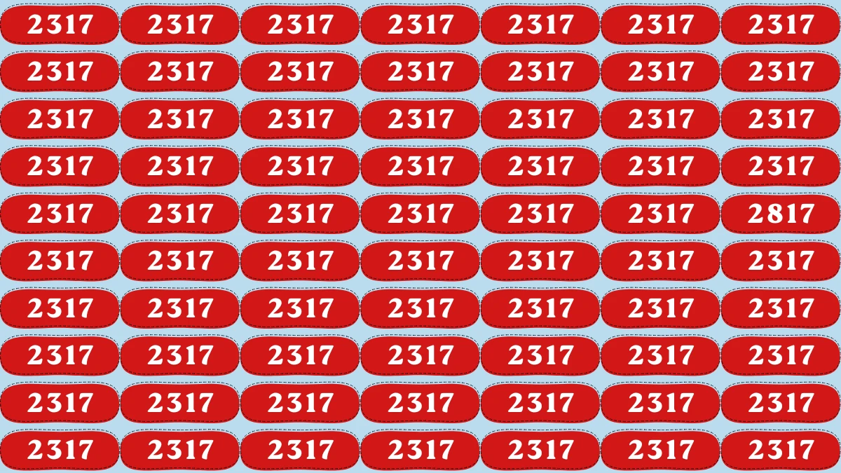 Optical Illusion Puzzle IQ Test: Within 6 Seconds Spot The Number 2817 among 2317