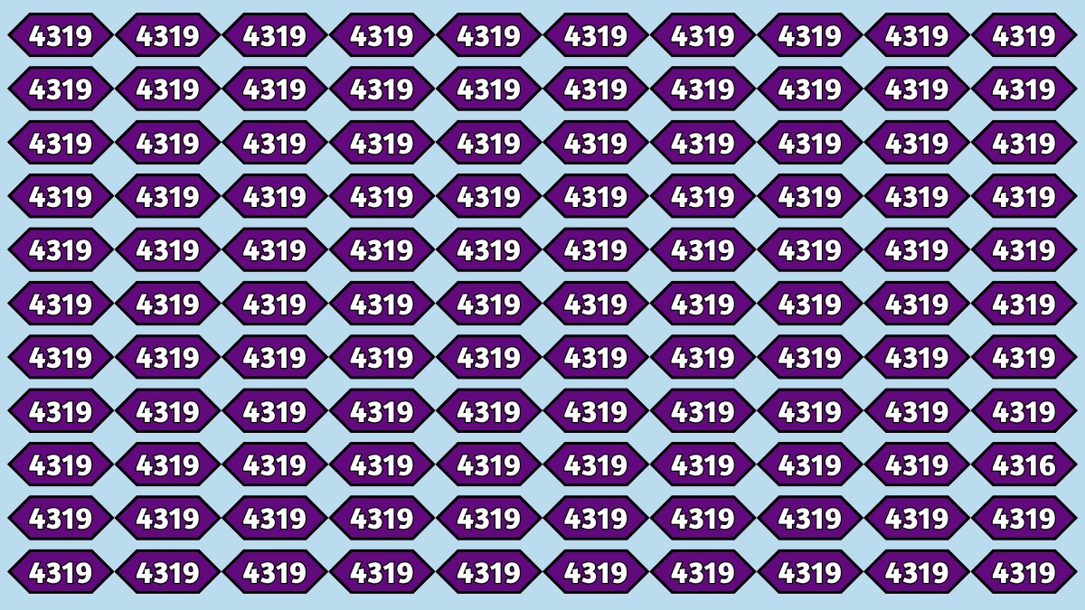 Optical Illusion Puzzle IQ Test: Within 6 Seconds Spot The Number 4316 among 4319