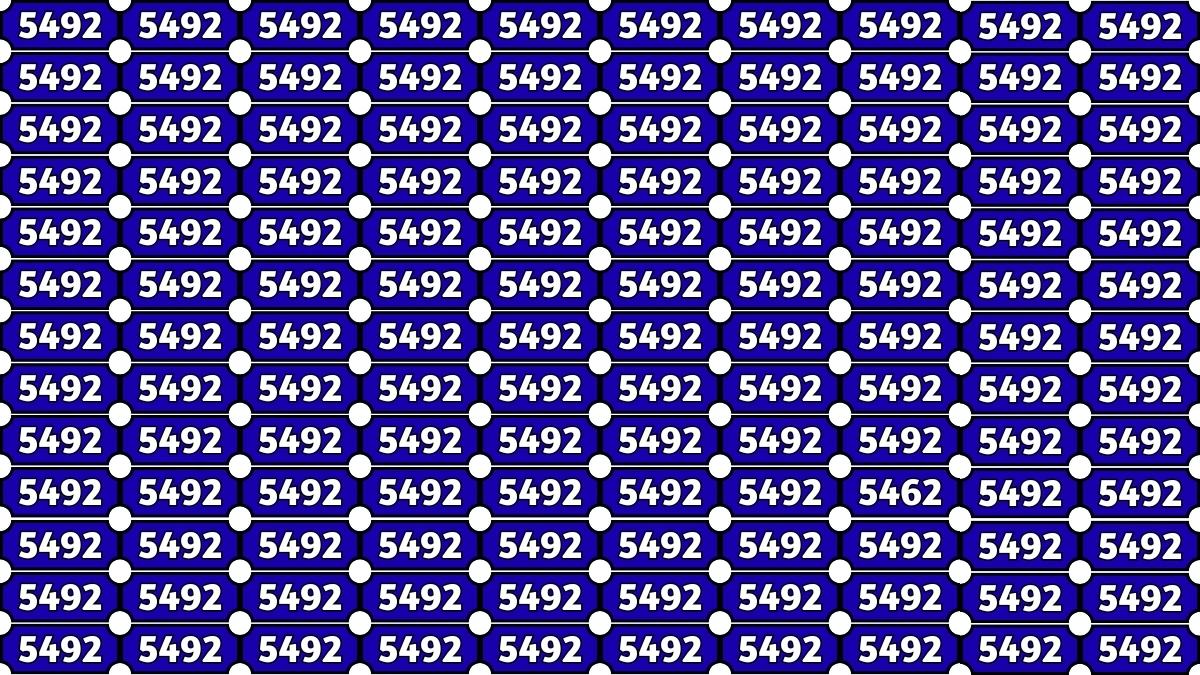 Optical Illusion Puzzle IQ Test: Within 6 Seconds Spot The Number 5462 among 5492
