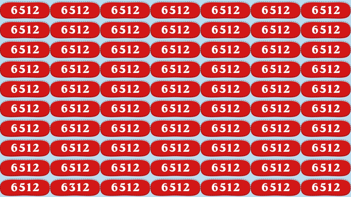 Optical Illusion Puzzle IQ Test: Within 6 Seconds Spot The Number 6312 among 6512