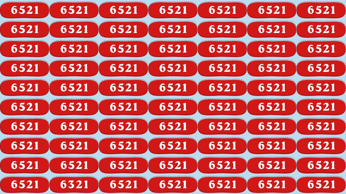 Optical Illusion Puzzle IQ Test: Within 6 Seconds Spot The Number 6321 among 6521