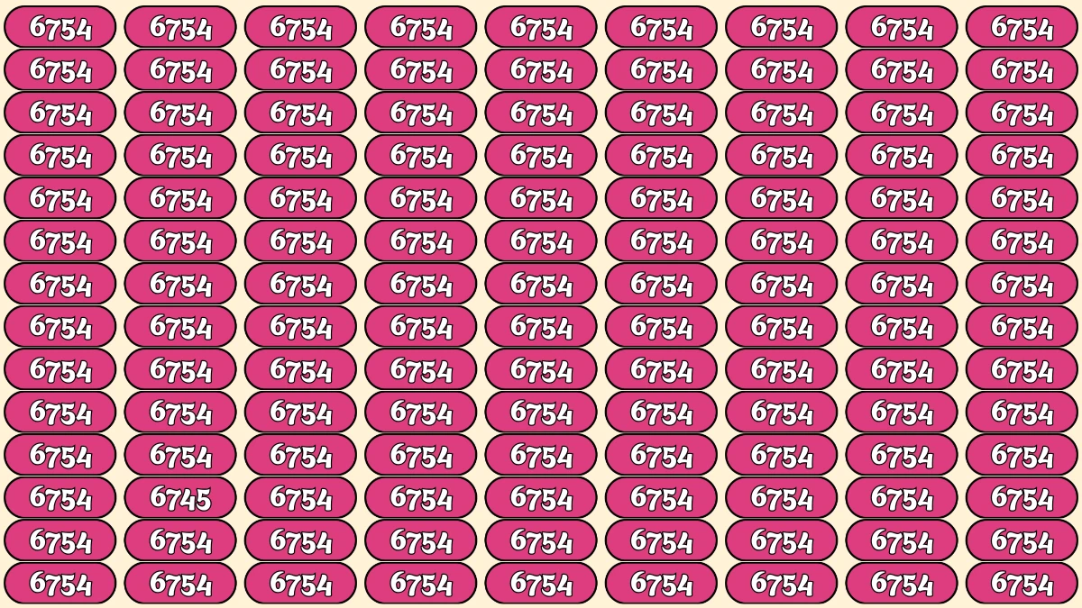 Optical Illusion Puzzle IQ Test: Within 7 Seconds Spot The Number 6745 among 6754s