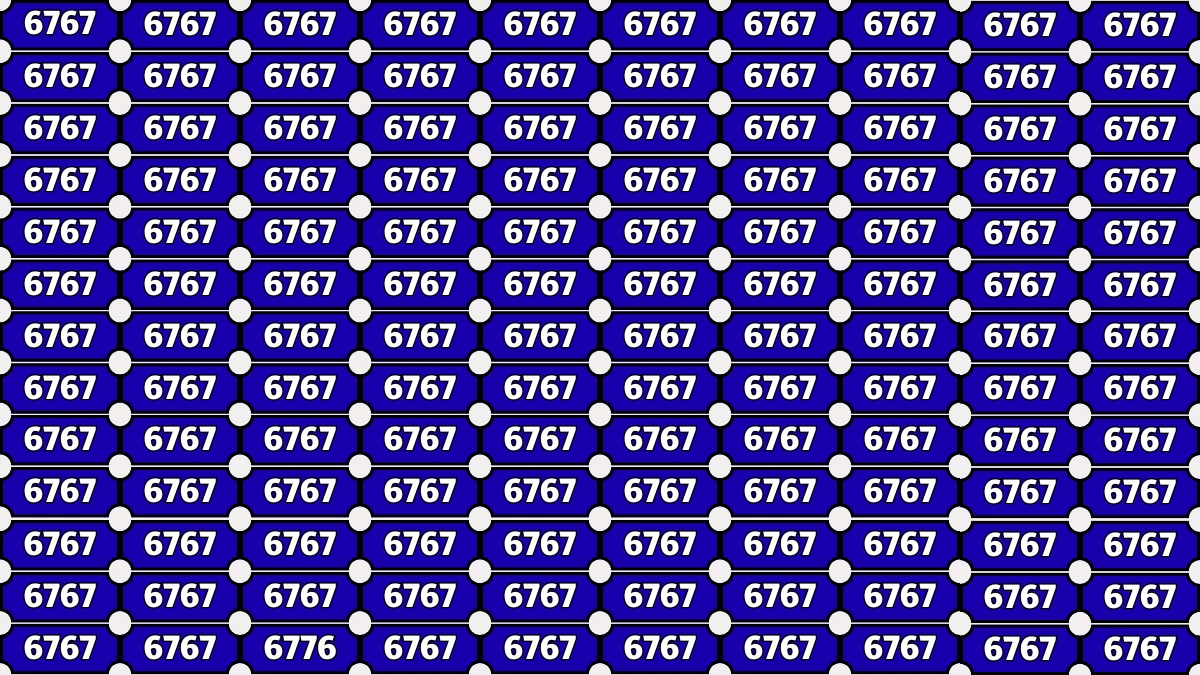 Optical Illusion Puzzle IQ Test: Within 8 Seconds Spot The Number 6776 among 6767