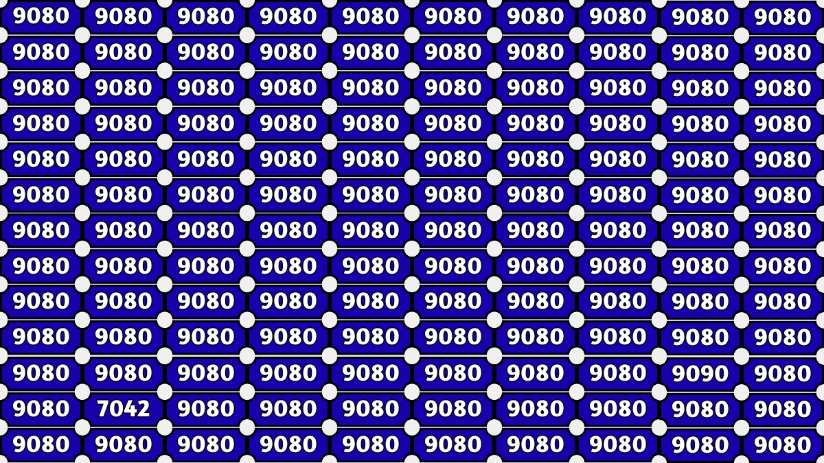 Optical Illusion Puzzle IQ Test: Within 8 Seconds Spot The Number 9090 among 9080s