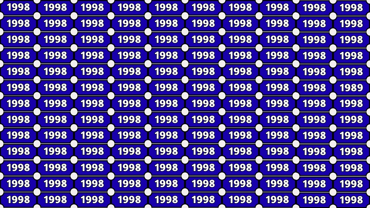 Optical Illusion Puzzle IQ Test: Within 9 Seconds Spot The Number 1989 among 1998s