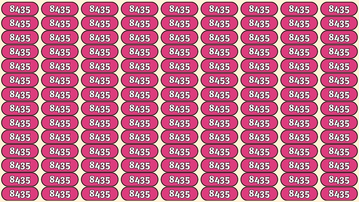 Optical Illusion Puzzle IQ Test: Within 9 Seconds Spot The Number 8453 among 8435