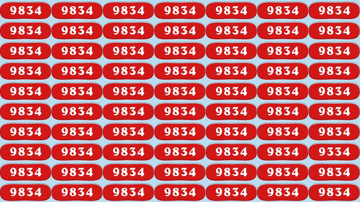 Optical Illusion Puzzle IQ Test: Within 9 Seconds Spot The Number 9334 among 9834