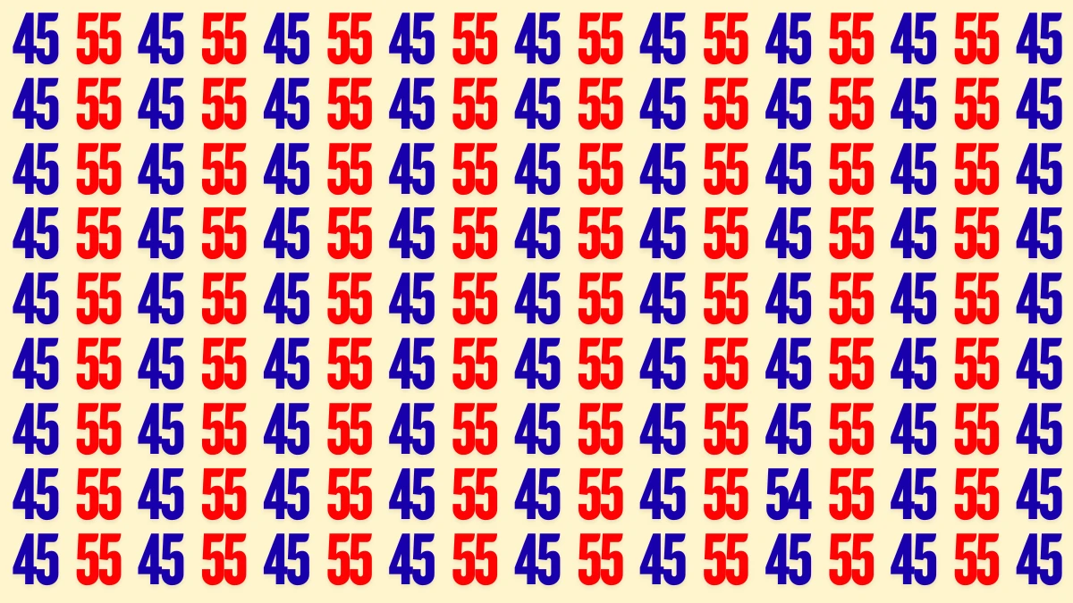 Optical Illusion Visual Test: Within 5 Seconds Spot The Number 54 among 45 and 55