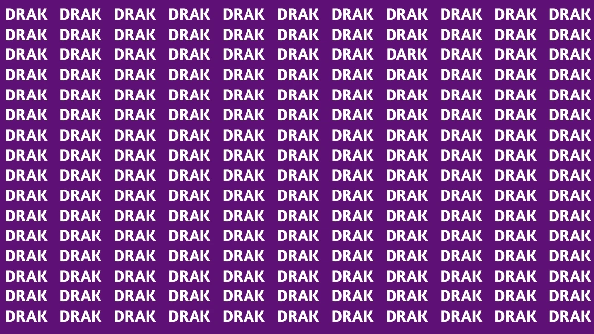 Optical Illusion Visual Test: Within 5 Seconds Spot The Word DARK among DRAKs
