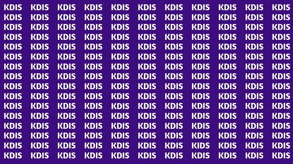 Optical Illusion Visual Test: Within 5 Seconds Spot The Word KIDS among KDIS