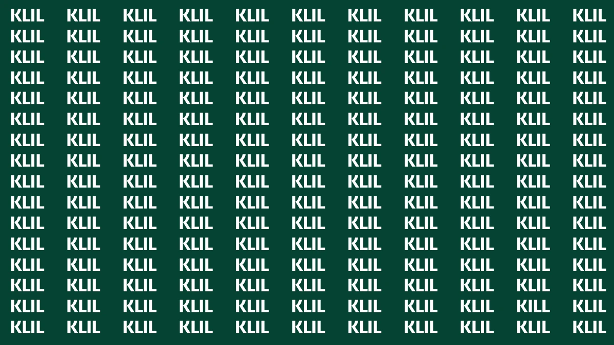 Optical Illusion Visual Test: Within 5 Seconds Spot The Word KILL among KLILs