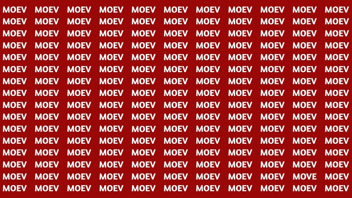 Optical Illusion Visual Test: Within 5 Seconds Spot The Word MOVE among MOEV