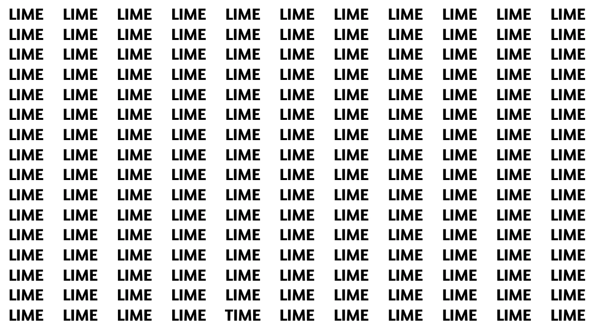 Optical Illusion Visual Test: Within 5 Seconds Spot The Word TIME among LIME