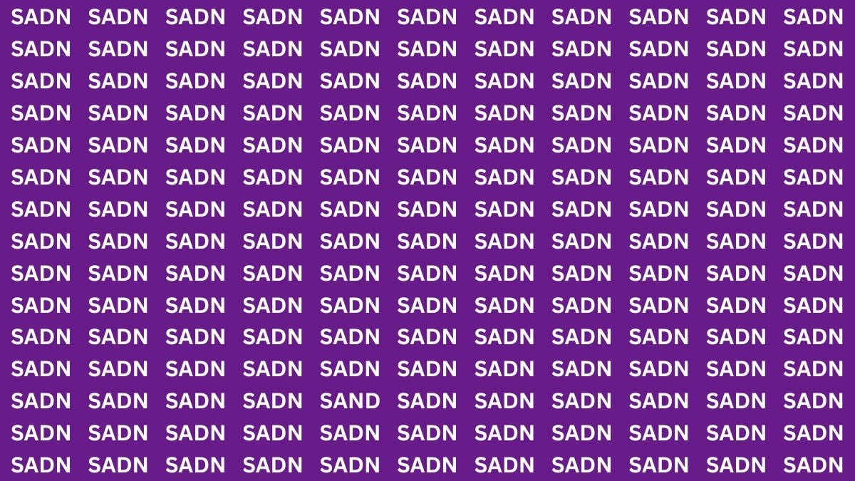 Optical Illusion Visual Test: Within 7 Seconds Spot the word SAND among SADN