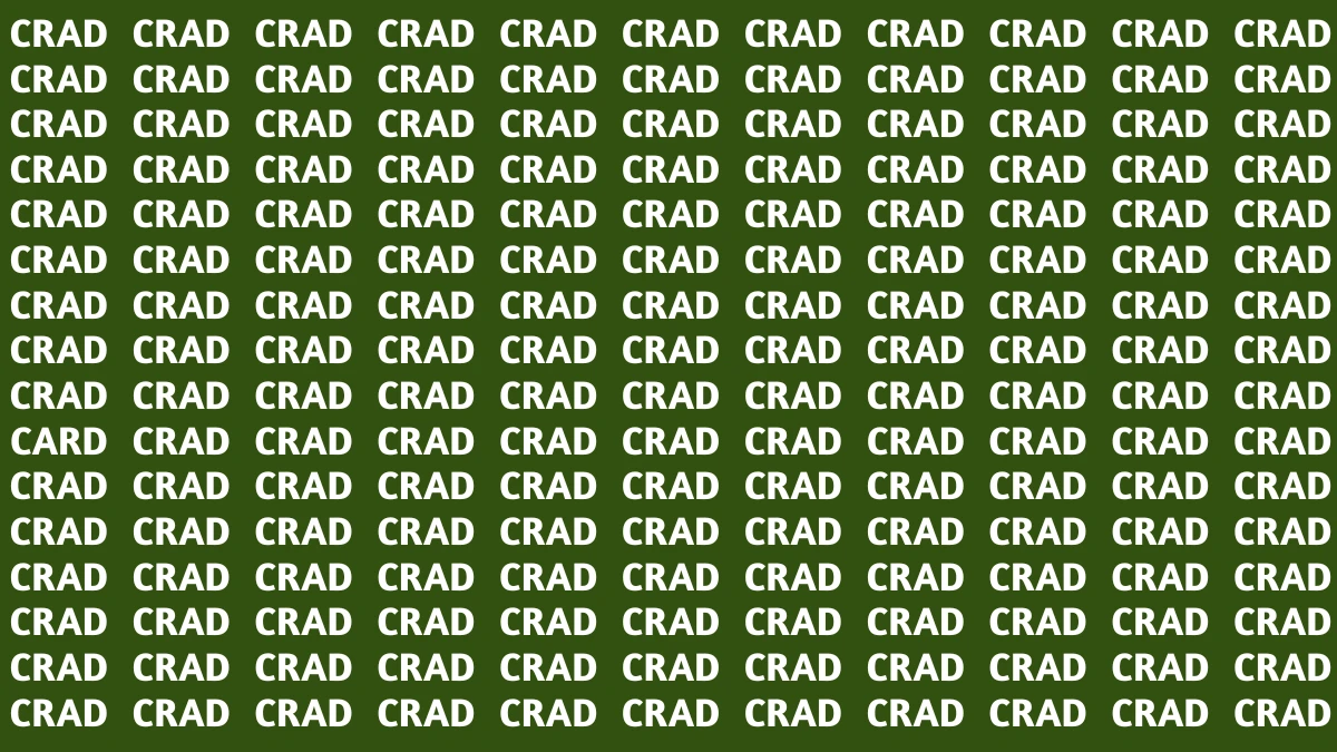 Optical Illusion Visual Test: Within 8 Seconds Spot The Word CARD among CRAD