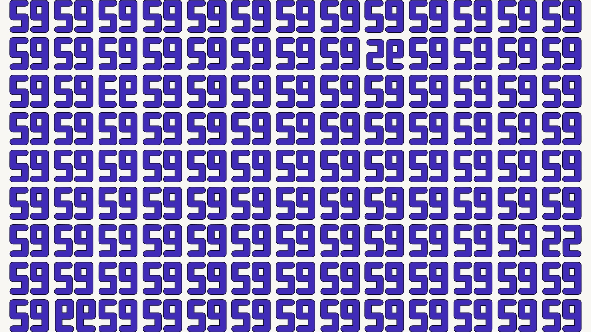 Optical Illusion: Within 12 Seconds Spot The 4 Inverted Numbers among 59s