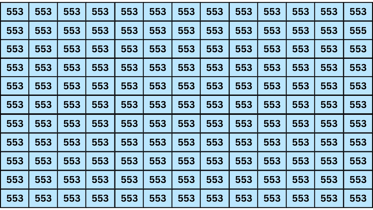 Optical Illusion: Within 5 Seconds Spot the Number 553 among 555